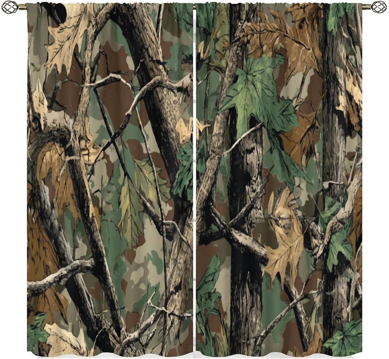 Hunting And Camping In Forest - Rideaux Camouflage Forêt, Rideaux Thème Forêt