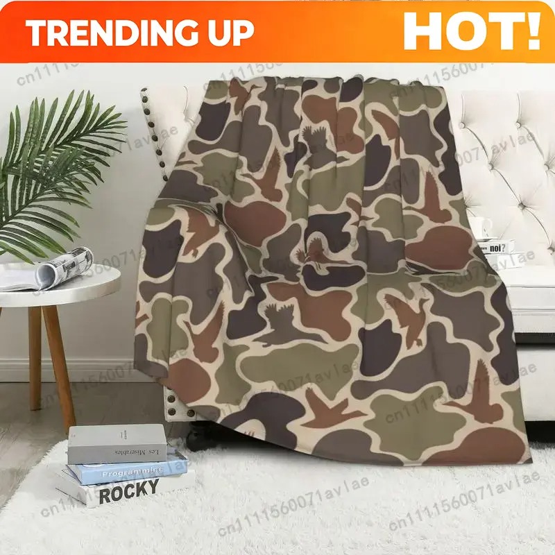 Outdoor Hunting Blanket - Couverture personnalisable camouflage vintage style canard,