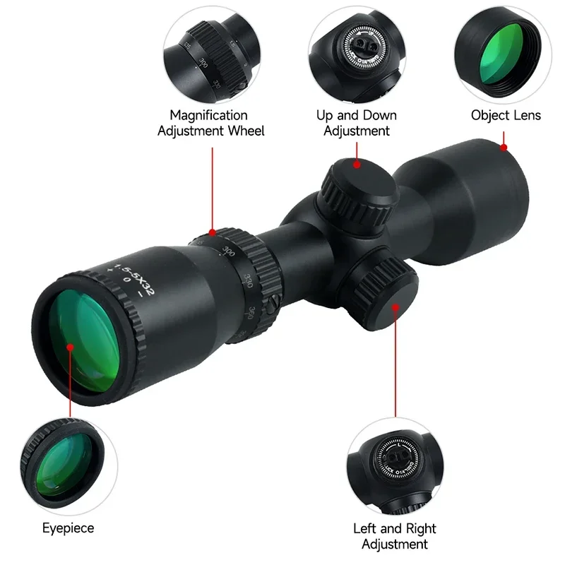 Lunette de visée courte 1.5-5X - Crossbow Scope Sight avis et prix